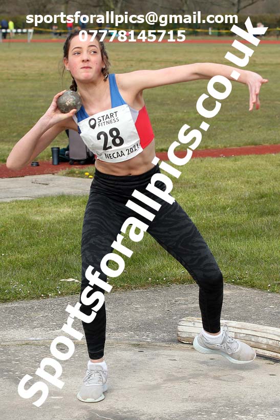 Shot putt, 2021 NECAA Open Graded Meeting, Morpeth. Photo: David T. Hewitson/Sports for All Pics